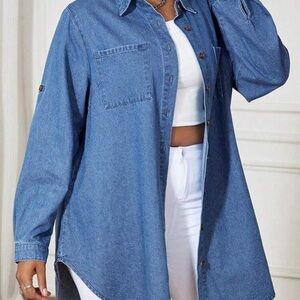 Blue Denim Button-Up Shirt
